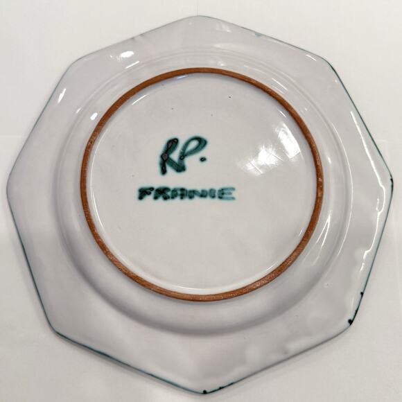 Robert Picault Pottery Octagon Plate 10" La Roue Vallauris, France - Signed - Picture 4 of 5